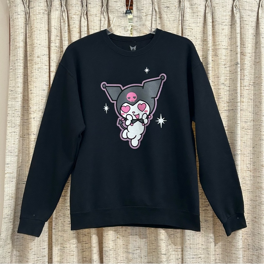 Kuromi By Sanrio Black Heart Eyes Sweatshirt - Large - Gem
